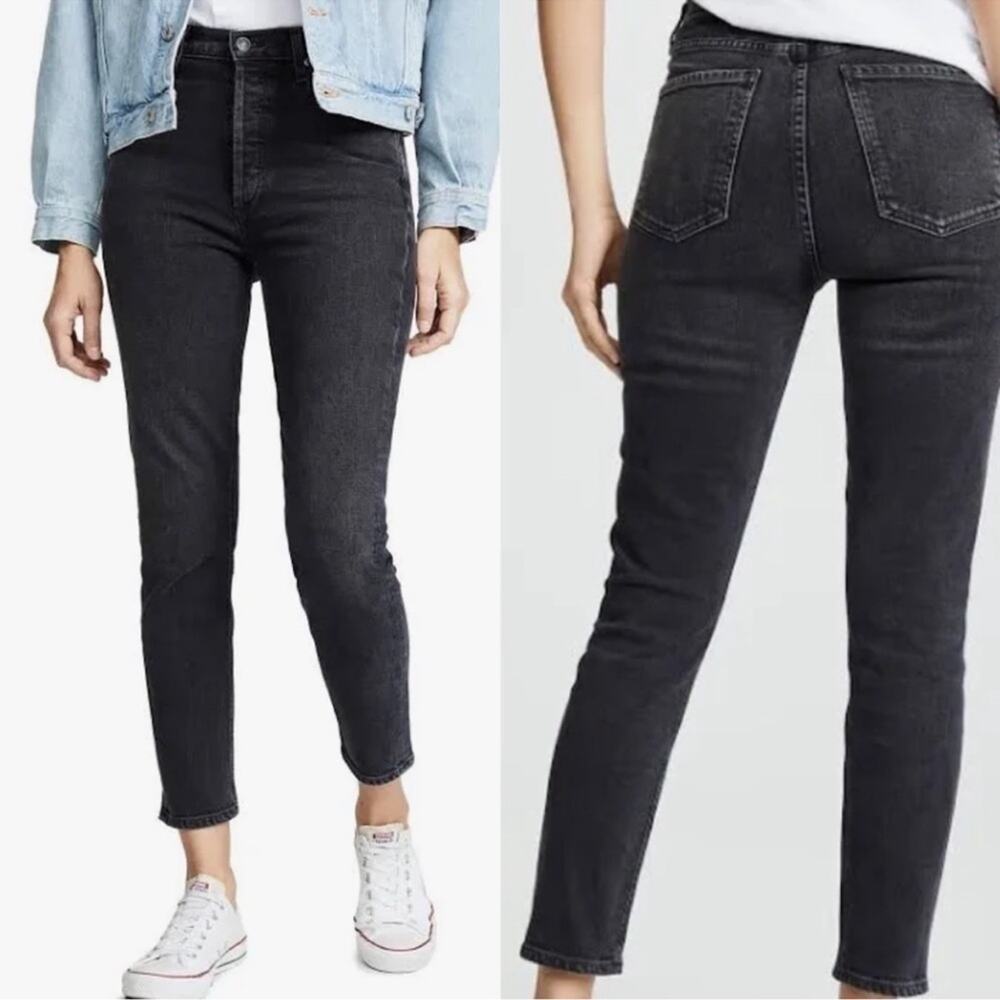 AGOLDE Nico High Rise Slim Fit Jean Black